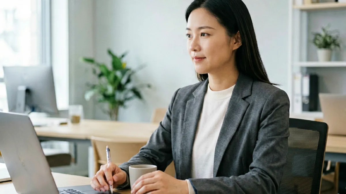 好屌视频用户常见问题示意图：一个人对着屏幕查看FAQ页面