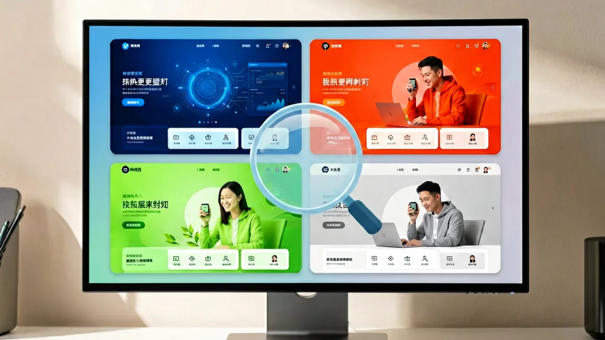 好屌视频与多个主流视频平台的对比示意图，展示各平台界面缩略图并列排列在屏幕上